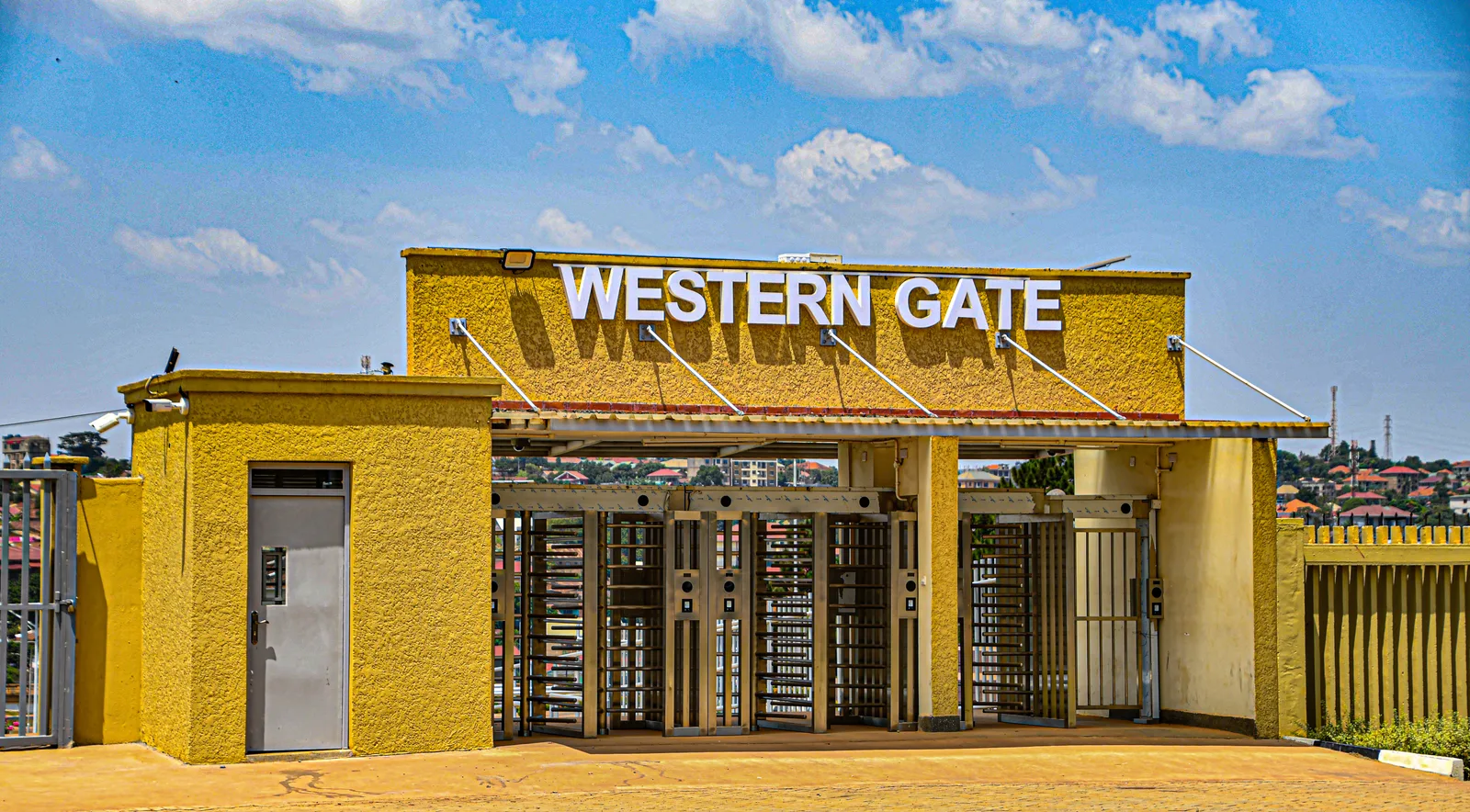 Western gate of Mandela National Stadium, photographed in February 2025